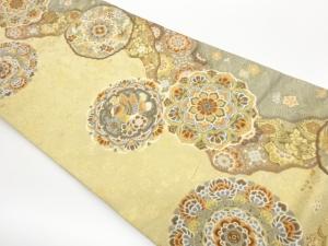 華文に花鳥・花唐草模様織出し袋帯